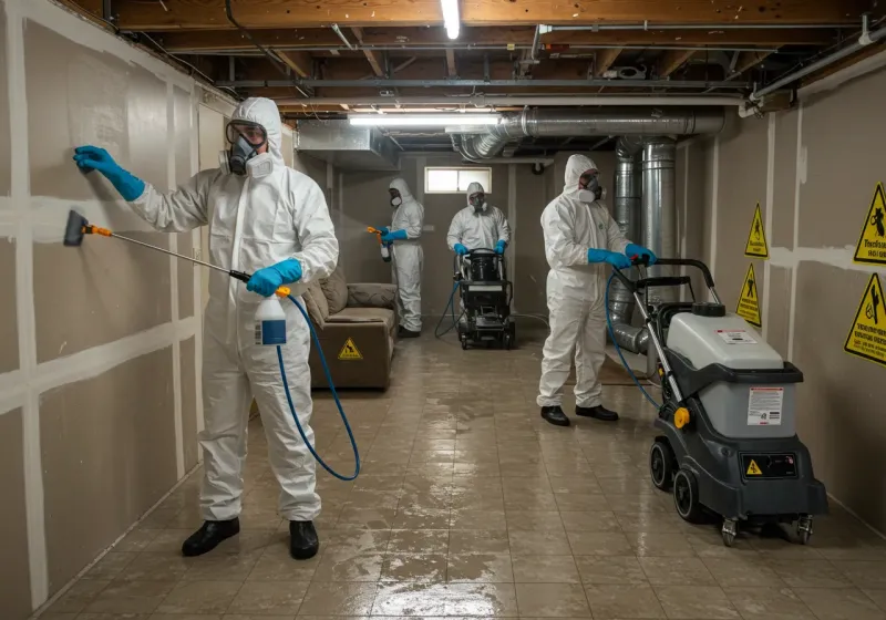 Basement Moisture Removal and Structural Drying process in Kinder, LA